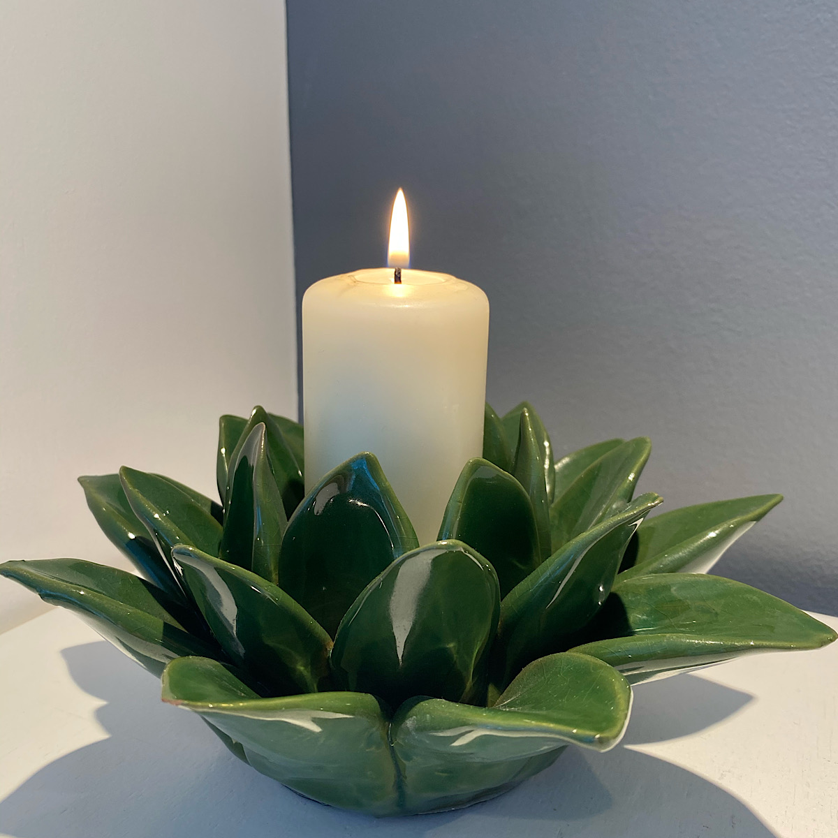 FREE SHIPPING Smart Garden 84053-LC Green Glass Cylinder LED Candle Holder 